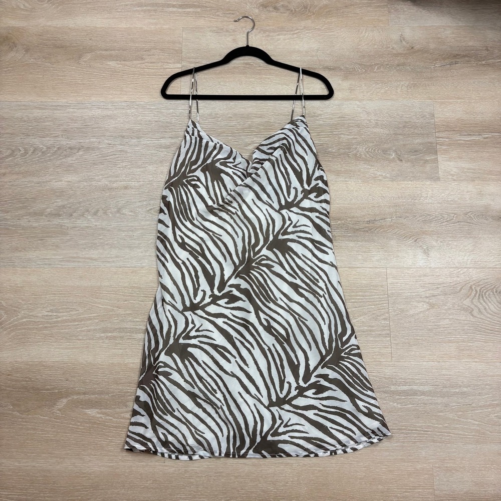 Runaway The Label Zebra Print Mini Slip Dress Women's‎ 12